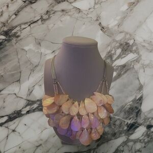 Mother of pearl sterling silver 
Elegant Pink Shell Necklace